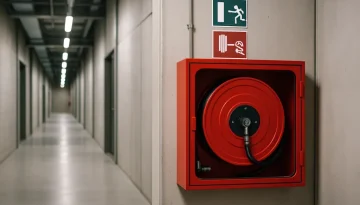 Industribrandpost EN671-1 monterad i industrimiljö