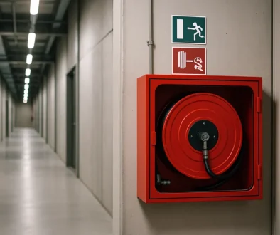 Industribrandpost EN671-1 monterad i industrimiljö