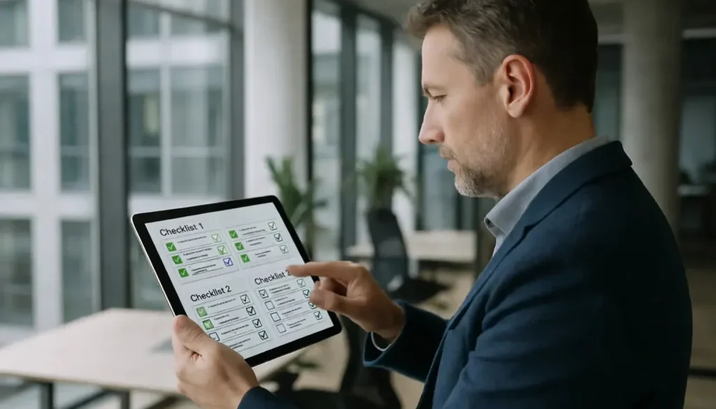 Fastighetsförvaltare använder surfplatta för digitalt SBA med brandskyddsstatus på skärmen