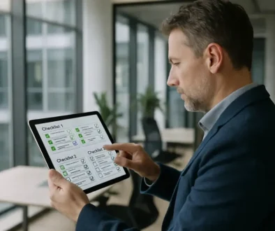 Fastighetsförvaltare använder surfplatta för digitalt SBA med brandskyddsstatus på skärmen