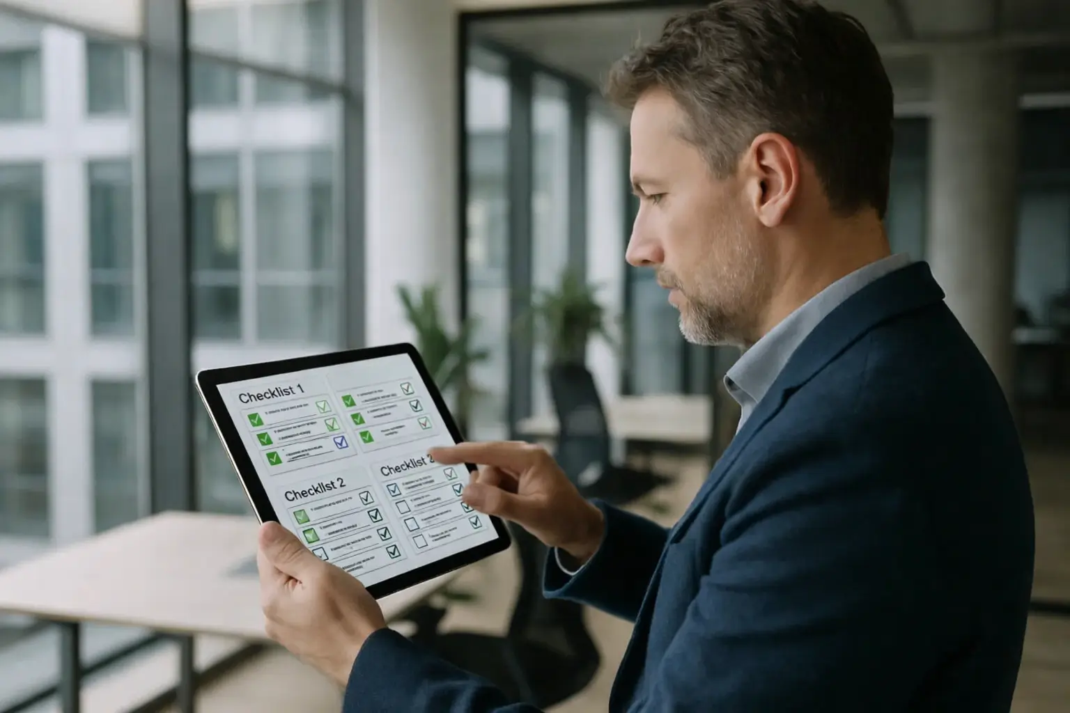 Fastighetsförvaltare använder surfplatta för digitalt SBA med brandskyddsstatus på skärmen