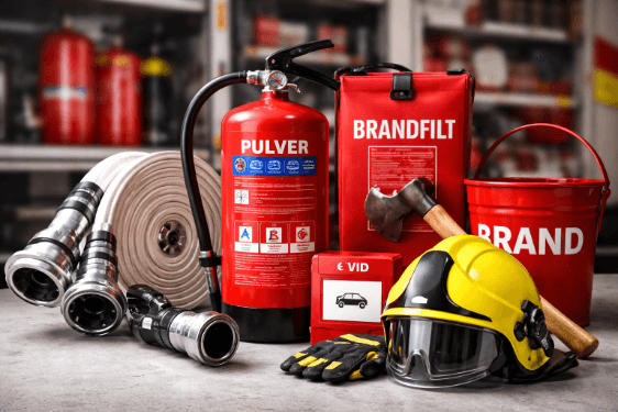 Brandbekämpning med brandsläckare och brandposter
